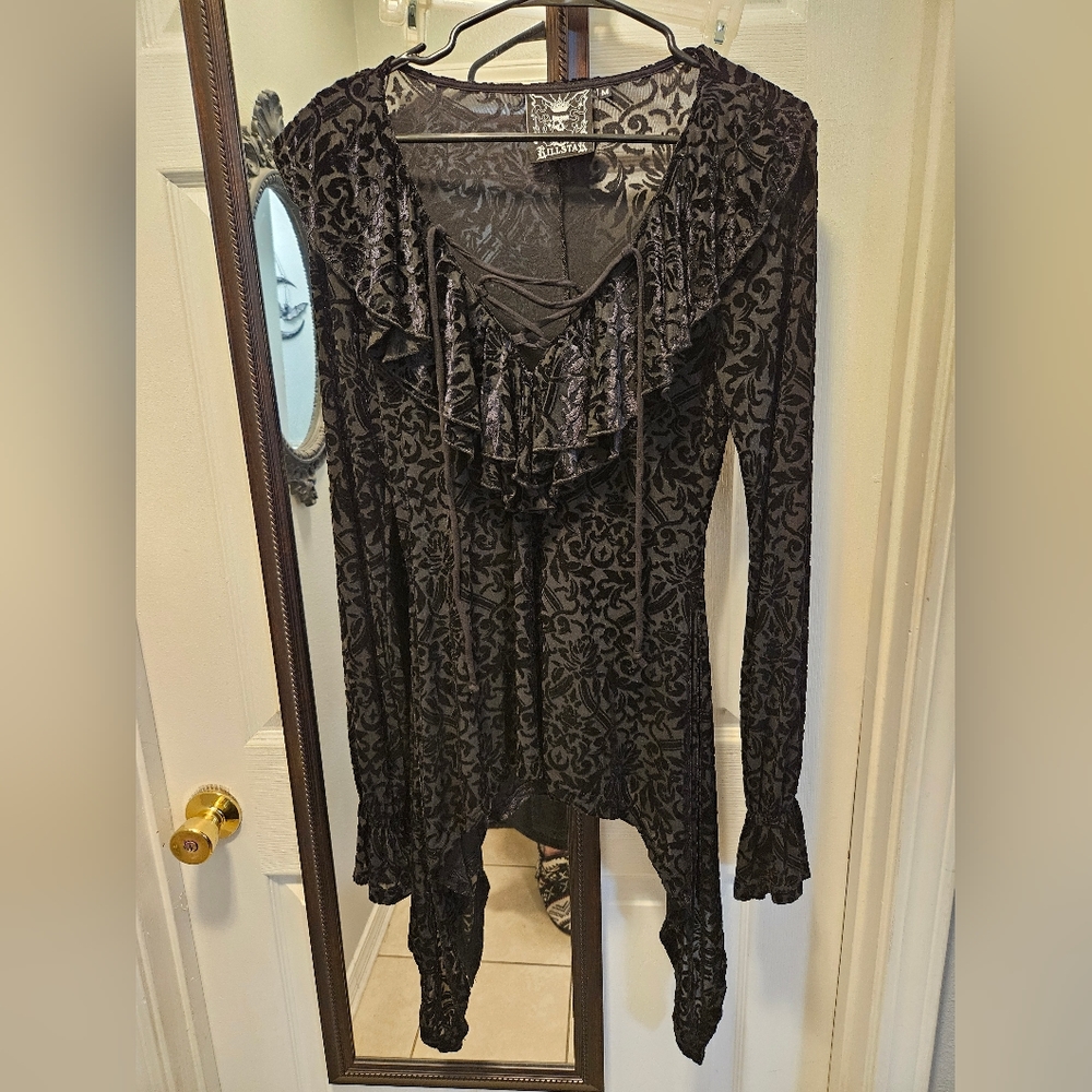 Killstar Burnout Velvet Top M
